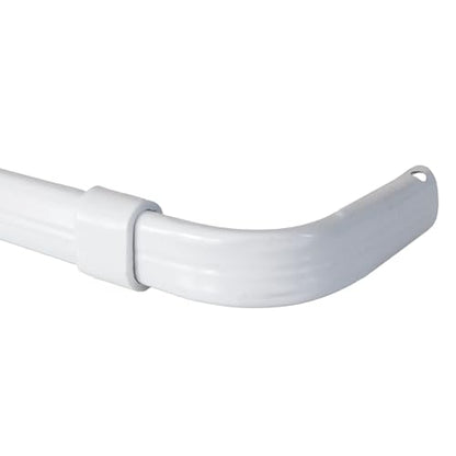Yafa Home Fashion Heavy Duty Single Standard Adjustable Curtain Rod Hardware Included(White, 66"-128"[2PCS]) - color: White, size: 66" - 128" [2 PCS]
