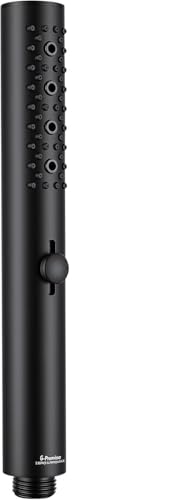 G-Promise All Metal Round 3 Function Handheld Shower Head(Matte Black) | All Metal Construction, 3 Function Modes with Massage, Modern Look, Push Switch, Easy Installation - color: Matte Black, style: Round