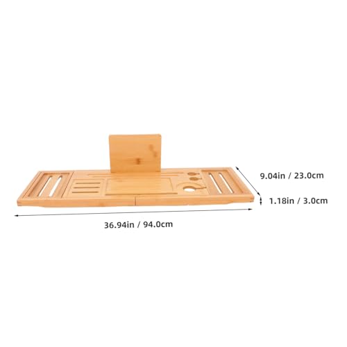 Expandable Bamboo Bathtub Tray Bath Organizer with Design for Various Tub Versatile Storage for Shower Essentials Non-Slip Secure Bath Accessory