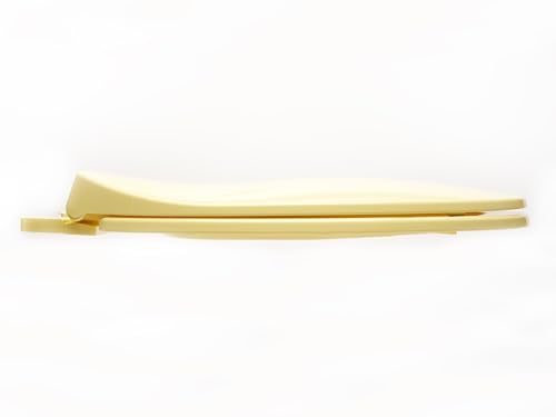 2Q1E6-50 Builder Grade Slow Close Plastic Toilet Seat with Vari Adjust Lok-Down R'N'C Hinge and Quik-Lok Mounting Hardware, Elongated, Yellow - color: Yellow, style: Elongated