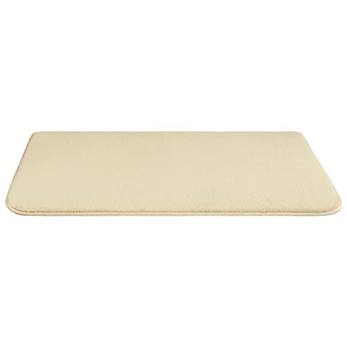 American Soft Linen 21x32 Fluffy Foamed Slip Reducer Bath Rug, Machine Washable Area Bath Mat Rugs for Bathroom, Beige - color: Beige, style: 21x32" Fluffy Foamed Bath Mat