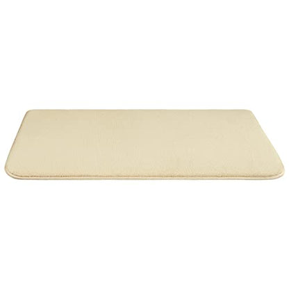 American Soft Linen 21x32 Fluffy Foamed Slip Reducer Bath Rug, Machine Washable Area Bath Mat Rugs for Bathroom, Beige - color: Beige, style: 21x32" Fluffy Foamed Bath Mat