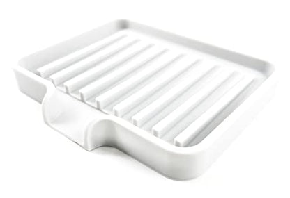 Silicone Soap Dish Tray and Sponge Holder with Drain Chute, Rectangular, Kitchen and Bathroom Sink Organizer (White, 5.2"x4" (Set of 2), 7.2 Ounces) - color: White, size: (SM) 5.2"x4" (2pcs)