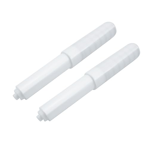 2 PCS Toilet Paper Holder, Replacement Roller for Bathroom, White | Plastic Toilet Paper Holder, Simple Installation, Spring Loaded Roller Replacement for Home