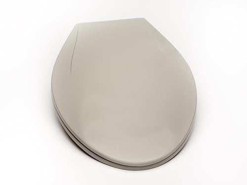 2Q1E6-81 Deluxe Slow Close Plastic Toilet Seat with Vari Adjust Lok-Down R'N'C Hinge and Quik-Lok Mounting Hardware, Elongated, Ice Gray - color: Ice Gray, style: Elongated