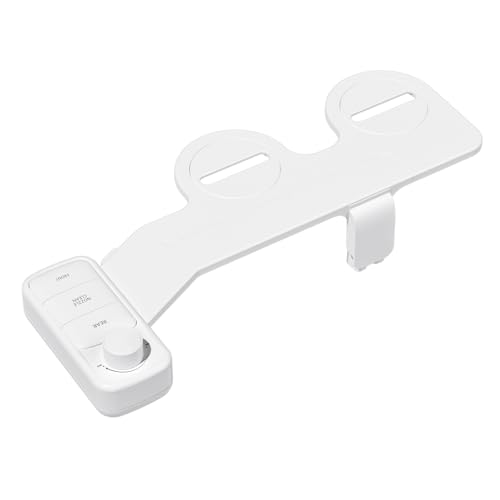 Ultra-Slim Bidet Attachment, Self-Cleaning Dual Nozzle (Feminine/Posterior Wash), Accessibility-Enhanced Large Buttons, Quick-Release, Non-Electric Fresh Water System with Adjustable Pressure