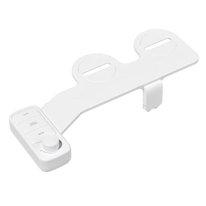 Ultra-Slim Bidet Attachment, Self-Cleaning Dual Nozzle (Feminine/Posterior Wash), Accessibility-Enhanced Large Buttons, Quick-Release, Non-Electric Fresh Water System with Adjustable Pressure