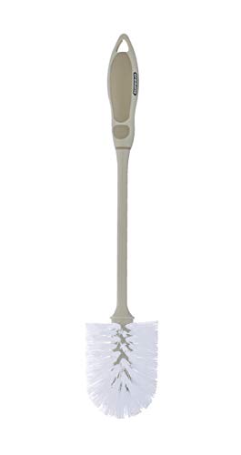 Superio Toilet Brush with Holder, Heavy-Duty Durable Bristles, Long Handle with Comfort Grip, Deep Cleaning Bathroom Toilet Bowl Brush, Beige - size: Toilet Brush - 1 Pack