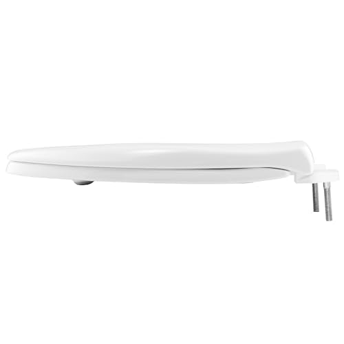 BEMIS 790TDGSL Commercial Heavy Duty Closed Front Toilet Seat with Cover, Industrial No Slam Seat with Secure Installation, Made in USA, Round, White - size: Round