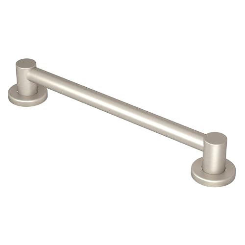 Moen YG0418BN Bathroom Safety 18-Inch Stainless Steel Modern Bathroom Grab Bar, Brushed Nickel - color: Brushed Nickel