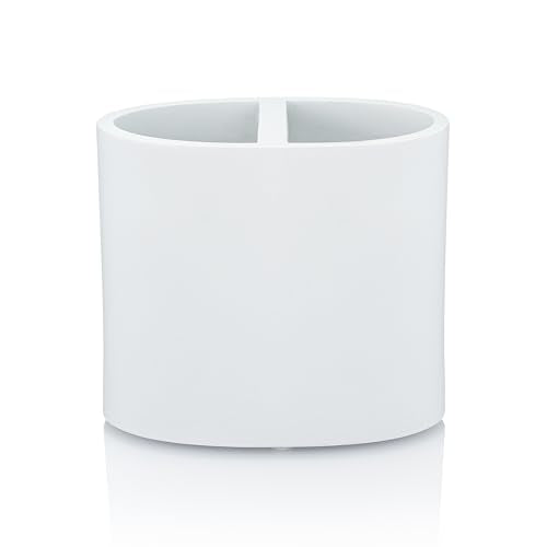 Matte White Toothbrush Holder for Home Bathroom - Multifunctional Electric Toothbrush, Toothpaste, Razor and Accessories Storage Organizer for Vanity Countertop