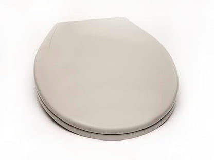 2Q1R6-81 Deluxe Slow Close Plastic Toilet Seat with Vari-Adjust Lok-Down R'N'C Hinge and Quik-Lok Mounting Hardware, Round, Ice Gray - color: Ice Gray, style: Round