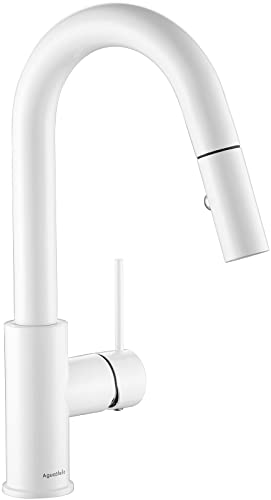 AS59W Shiny White Bar Faucet or Prep Sink Faucet with Pull Down Sprayer Single Handle - color: Shiny White, style: Classic