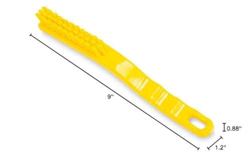 SPARTA Detail Brush Grout Brush, Crevice Brush with Hanging Hole for Bathroom, Kitchens, Countertop, Plastic, 9 Inches, Yellow - color: Yellow, size: 9 Inches