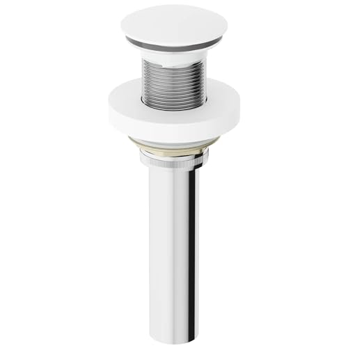 VIGO 2.75" Diameter Vessel Bathroom Sink Pop-Up Drain and Mounting Ring Without Overflow in Matte White Finish - color: Matte White