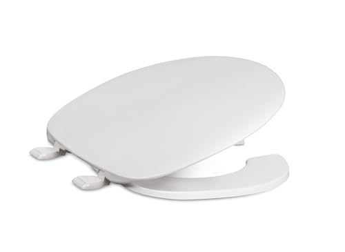 Centoco Elongated Toilet Seat, Light Duty Commercial or Residential, White | Open Front with Cover, Plastic, Made in the USA, DSAMAZ62-001 - color: White, size: Elongated, style: Open Front / Made in the USA