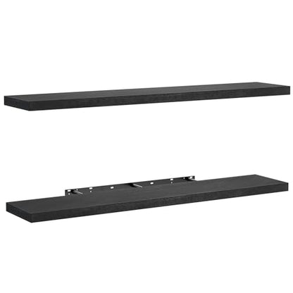 AMADA HOMEFURNISHING Floating Shelves Wall Mounted, 47 x 8 Inch Wall Shelves for Bathroom, Bedroom, Living Room, Black Shelves Set of 2 - color: Black, size: 47 inches