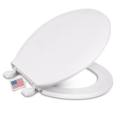 Centoco Round Toilet Seat, Economy, Light Weight Residential, Crane White | Closed Front, Cover, Plastic, Made in the USA, DSAMAZ12-301 - color: Crane White, size: Round