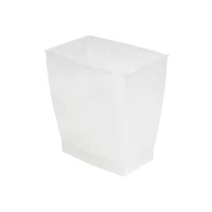 iDesign Small Plastic Bathroom Trash Can, Slim Rectangle, 2-Pack, Frost | Bedroom, Office, Dorm