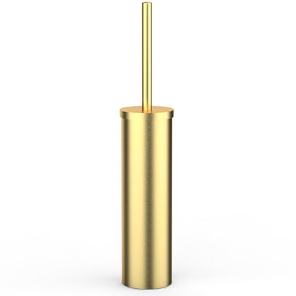 Stainless Steel Toilet Brush and Holder Set Brushed Silver Heavy Duty Toilet Bowl Brush with Long Handle for Bathroom and Farmhouse (Gold) - color: Gold