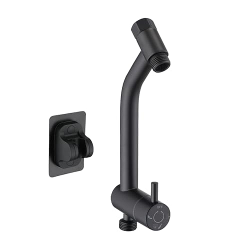 PDPBath Brass Shower Arm Diverter with Adhesive Handheld Holder for Easy Reach, Upgrade Low 3-Way Diverter with Pause Setting, G1/2 Universal Connection - Matte Black - color: Matte Black-3