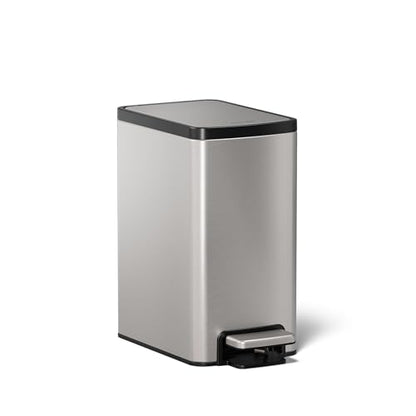 Kohler 1.6 Gallon Stainless Steel Bathroom Trash Can | 31319-ST, Small Waste Bin, Quiet-Close Lid, Hands-Free Foot Pedal - color: Stainless Steel, size: 1.6 Gallon - Step Can