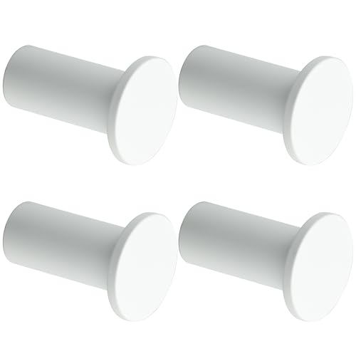 SAYAYO White Towel Hooks for Bathrooms, Heavy Duty Wall Hooks for Hanging | Modern Coat Hook, SUS 304 Stainless Steel Robe Hook, 4 PCS - color: White