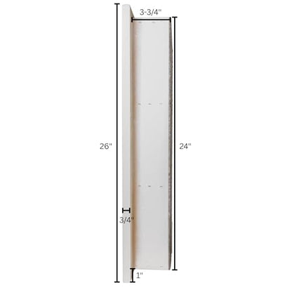 BLC 16x24 Recessed Wall Niche Medicine Cabinet, in the Wall Bathroom Cabinet 3 Shelf/Shelves, Made in North America, Real Wood, NO MDF, White