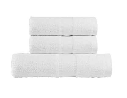 BY LORA 660 GSM Bath Towel Set of 3, 100% Ring-Spun Cotton Terry, 1 Bath Towel + 2 Hand Towels, Hotel Quality, Heavyweight Plush, White - color: White, size: 3-Piece Set
