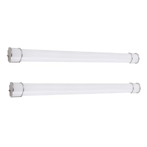 ASD LED 48" Vanity Flush Mount Light Fixture, Linear Bathroom Lighting Bar | 3CCT, Dimmable, Energy Star, ETL Listed | 35W 3200LM 3000-5000K 120V | Long Bath Wall Sconce Over Mirror | Nickel, 2 Pack - color: Brushed Nickel | Half Cylinder, size: 120V | 48