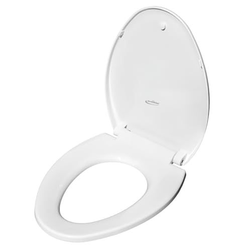 GenieBidet Elongated Soft Close Toilet Seat, Noiseless Toilet Cover Seat & Toilet Lids, Toilet Seat Elongated Mounting Tools & Attachments Included, White - style: ELONGATED TOILET SEAT