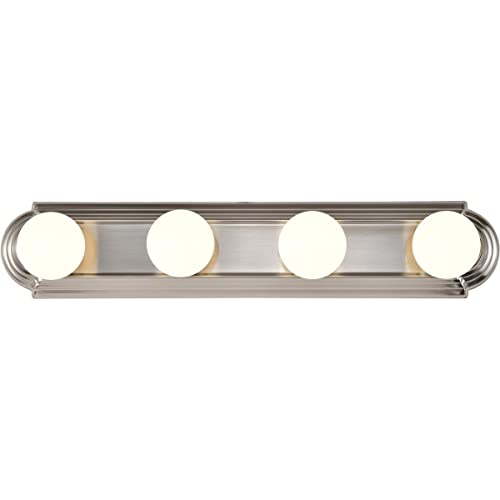 Nuvo Lighting 60/301 Transitional Four Light Vanity in Pwt, Nckl, B/S, Slvr. finish - color: Pwt, Nckl, B/S, Slvr., size: 4Lt Vanity Strip