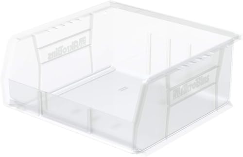 Akro-Mils 30235 AkroBins Plastic Storage Bins, 11"x11"x5", Clear, 6-Pack | Space-Saving Stackable Bins for Garage, Pantry, Craft Organization - color: Clear
