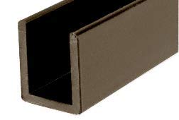 Brixwell SDCD380RB-CCP4 Oil Rubbed Bronze 3/8" Fixed Panel Shower Door Deep U-Channel 4 inch Sample - color: Oil Rubbed Bronze, size: 4 Inch - Sample