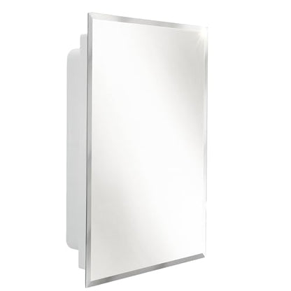 RecPro RV Medicine Cabinet, 16" x 22", White Mirror Cabinet, Made in USA