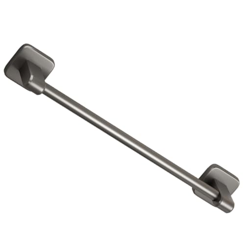 No-Drill 40cm Grey Towel Bar for Bathroom Wall, Self-Adhesive Punch-Free Towel Holder Rack, Heavy-Duty Single Rod Organizer for Kitchen and Shower Door Use