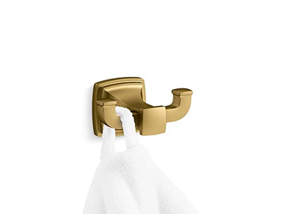 Kohler 27411-2MB Riff® Double Robe Hook, Vibrant Brushed Moderne Brass - color: Vibrant Brushed Moderne Brass, style: Robe Hook