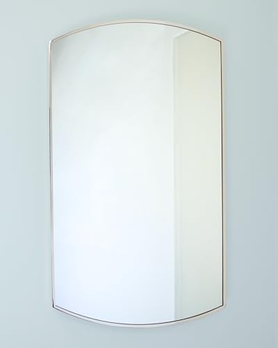 20x30 Harper Crescent Metal Framed Rectangle Recessed Bathroom Medicine Cabinet, Arced Mirror, 18x28 in-Wall Opening, Adjustable Glass Shelves, Magnet Close, Chrome - color: Chrome, size: 20x30
