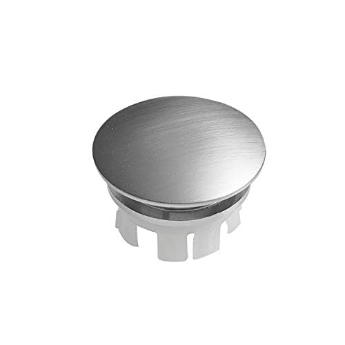 2 Pack Bathroom Sink Overflow Cover, Brushed Nickel | Sink Overflow Hole Cover, Basin Vanity, Ceramic Vessel, Kitchen Trim Replacement, Dual Layer Insert - color: Brushed Nickel