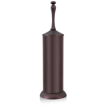 Bronze Toilet Brush and Holder，Extra Long Handled Toilet Brush for Bathroom，Stainless Steel Heavy Duty Toilet Bowl Brush,Deep Cleaning Modern Toilet Cleaner Brush -Space Saving, Covered Brush, Durable - color: Bronze