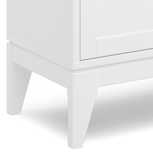 SIMPLIHOME Harper 48" Wide Solid Wood Storage Cabinet in Black - color: White, size: 30 inch