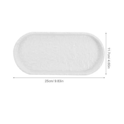 Totority Elegant White Ceramic Bathtub Tray with Large Capacity, Minimalist Design, Easy to Clean Vanity Tray for Bathroom, Decorative Cosmetic Holder and Phone or Book Rest