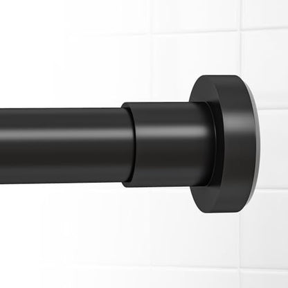 Shower Curtain Rod Spring Tension:Black Shower Rods for Bathroom 33 to 58 Inch,1 Inch Modern Heavy Duty Adjustable Tension Shower Curtain Rod No Drilling No-Slip Easy Install,Matte Black - color: Black, size: 【33''-58''】1 Pack