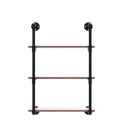 Industrial Pipe Shelves With Wood Planks,Rustic Pipe Shelving Wall Shelf | Metal Pipe Solid Pine Wood,Easy to Assemble,Wooden Board Thickness 0.78 In,For Bar Farmhouse Kitchen Office Bathroom,Bedroom - color: 3-layer, size: 24in