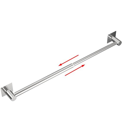 Towel Bar, Self-Adhesive Towel Racks for Bathroom, Chrome | Adjustable 13 to 23.6 Inch Stick on Towel Rod, 304 Stainless Steel Towel Holder, Rustproof, Square Base, No Drill, Modern - color: Chrome, size: Self-Adhesive