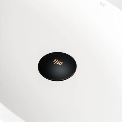 VIGO Vessel Bathroom Sink Pop-Up Drain and Mounting Ring Without Overflow in Antique Rubbed Bronze - VG07000ARB - color: Antique Rubbed Bronze