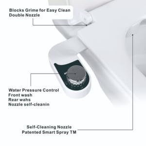 Bidet Attachment for Toilet, Self Cleaning Bidet Attachment with Adjustable Cold Water Pressure, Front and Rear Wash for Women and Men, Premium Bathroom Accessory by anees