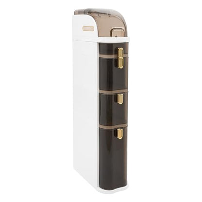 Narrow Bathroom Storage Cabinet 4-Tiers Bathroom Storage Cabinet with Removable Wheels for Small Spaces, Bathroom, Kitchen, Laundry - size: 16.14*7.09*38.58 in-4 tiers