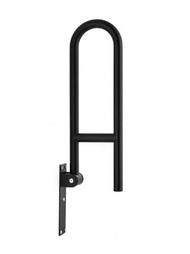 Toilet Safety Rail Stainless Steel: Modunful 304 Grab Bar with Arm Support - 23.6" Width, 400 lbs Capacity for Elderly, Disabled, Bathroom Safety, Wide Base Black - color: S-2932.Black