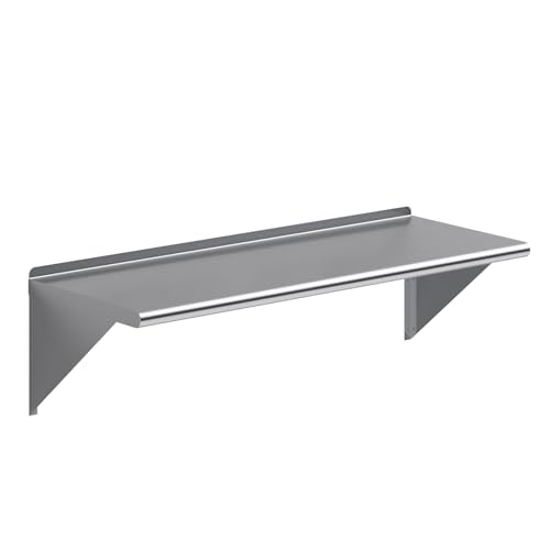 AmGood 48" Long X 18" Deep Stainless Steel Wall Shelf | NSF Certified | Appliance & Equipment Metal Shelving | Kitchen, Restaurant, Garage, Laundry, Utility Room - size: 48" Long X 18" Deep